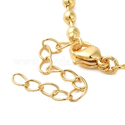 Echte 18 Karat vergoldete Messing-Medaillon-Anhänger-Halsketten mit Muschel-Kugelkette für Frauen&nbsp;NJEW-K381-02D-G