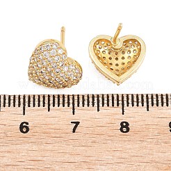 Boucles d'oreilles en laiton zircon cubique micro pavé clair&nbsp;EJEW-G471-31G-02