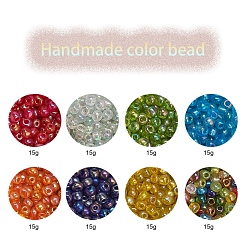 Perline di semi di vetro rotonde a 8 colore&nbsp;SEED-YW0001-52