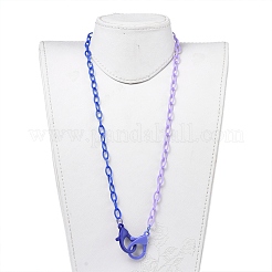 Personalisierte zweifarbige abs kunststoff kabelkette halsketten&nbsp;NJEW-JN02825-06