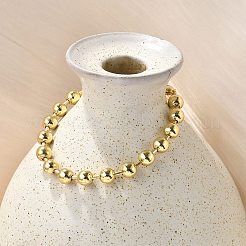 Gestellplattierte Kugelkettenarmbänder aus Messing für Damen&nbsp;X-BJEW-G676-01C-G