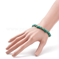 Bracciale elasticizzato da donna con pepite di pietre preziose e perline&nbsp;BJEW-JB08275