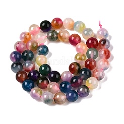 Gefärbt natürlichen weißen Jade Perlen Stränge&nbsp;G-T138-8mm-210-19