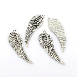 Antikes Silber überzogene Legierung Flügel große Anhänger&nbsp;ALRI-N019-04