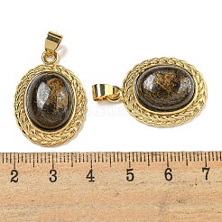 Natürliche ovale Anhänger aus Bronzit&nbsp;G-B079-02G-02