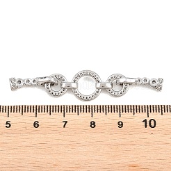 Fermoirs repliables en laiton micro pave zircone cubique transparente&nbsp;KK-P354-03P