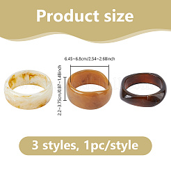 3 Armreif-Set aus Kunstharz für Damen&nbsp;BJEW-WH0011-117