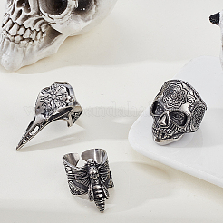 3 Stück 3 Stile Edelstahl-Fingerringe&nbsp;RJEW-GA0001-03