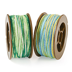2 rollo de cordones trenzados de poliéster redondos teñidos en segmentos de 2 colores&nbsp;OCOR-TA0003-59A