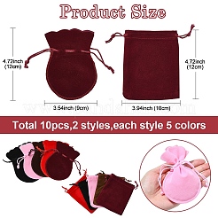 10 Stück 10 Stile Kürbis Samtbeutel&nbsp;TP-YW0001-03