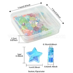 90pcs 9 Farben umweltfreundliche transparente Acrylperlen&nbsp;TACR-FS0001-63