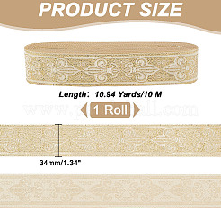 Fleur de Lis-Band aus Polyester-Jacquard im ethnischen Stil&nbsp;OCOR-WH0086-72A-02