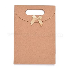 Sacchetti regalo in carta kraft con design fiocco di nastro&nbsp;CARB-WH0009-05B