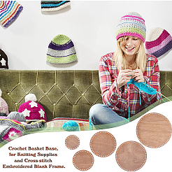Ensemble de fonds de panier en bois au crochet&nbsp;DIY-WH0019-97