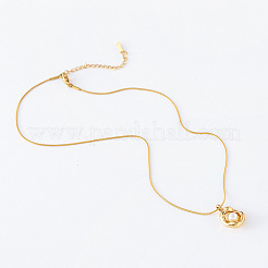 1 collana con ciondolo ovale in perle di plastica e pavé in acciaio inossidabile per donna&nbsp;AJ1636