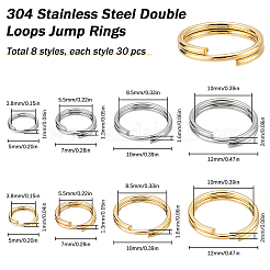 240 Stück 8 Stile Spaltringe aus 304 Edelstahl&nbsp;STAS-SC0005-98