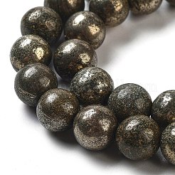 Natürliche Pyrit Perlen Stränge&nbsp;G-S265-03-8mm