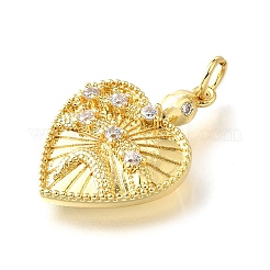 Pendentifs avec zircon cubiques à micro-pavés en laiton&nbsp;KK-V007-005G-03