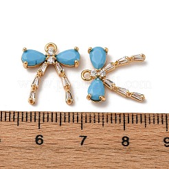 Pendentifs avec zircon cubiques à micro-pavés en laiton&nbsp;KK-Z112-36G-02