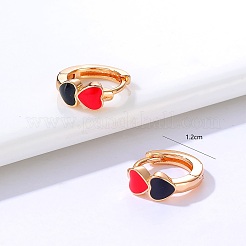 Boucles d'oreilles créoles en laiton en forme de cœur à la mode&nbsp;SE4766