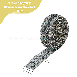 Strass- und Glasperlen sowie Panzerkettenband aus Eisen&nbsp;DIY-WH0349-222