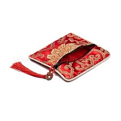 Chinesische brokat quaste reißverschluss schmuck tasche geschenkbeutel&nbsp;ABAG-F005-12
