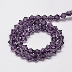 Nachzuahmen österreichischen Kristall Doppelkegel Glasperlen Stränge&nbsp;GLAA-F029-4x4mm-04