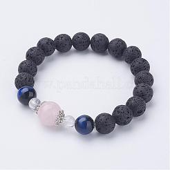 Bracelets extensibles en pierre de lave naturelle&nbsp;BJEW-JB03172