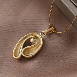 Halsketten aus 316er chirurgischem Edelstahl mit ovalem Anhänger aus Imitationsperle für Damen&nbsp;AT3261