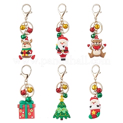 6 stücke 6 arten weihnachten thema pvc kunststoff schlüsselanhänger&nbsp;KEYC-JKC01349
