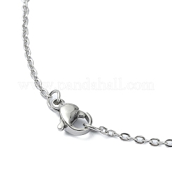 Collana con ciondolo a pepita di quarzo naturale con catene in acciaio inossidabile 304&nbsp;NJEW-JN04385-01