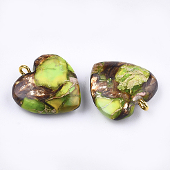 Pendenti assemblati di bronzite e diaspro imperiale&nbsp;X-G-T111-04H