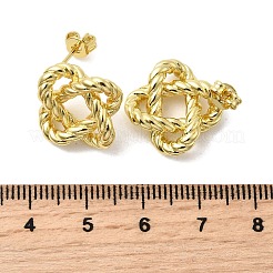 Pendientes de botón con nudo de latón&nbsp;EJEW-H171-06G