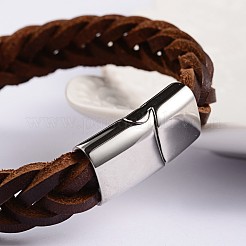 Trendy Leder geflochtene Schnur Armbänder&nbsp;BJEW-P128-05