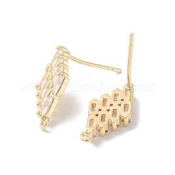 Messing micro pave zirkonia-ohrstecker-Zubehör&nbsp;KK-E107-24G