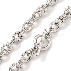Collane a catena portacavi ovali in ottone twist da donna&nbsp;NJEW-G084-05P