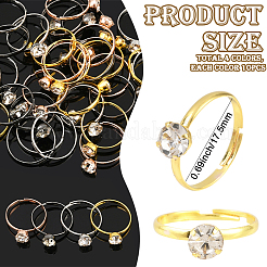 40 bague réglable en alliage avec strass&nbsp;RJEW-SP0001-01