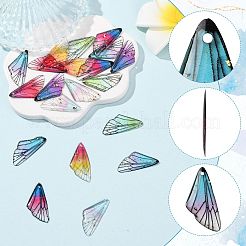 28pcs 7 couleurs pendentifs en résine transparente&nbsp;RESI-FS0002-45