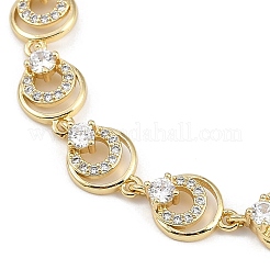 Braccialetti a maglie in ottone con micro pavé di zirconi cubici da donna&nbsp;BJEW-U013-01G-05