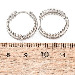 Orecchini a cerchio in ottone con zirconi cubici chiari micro pavè&nbsp;EJEW-D351-09P