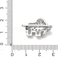 Barre distanziatrici a forma di elefante in ottone con micro pavé di zirconi cubici trasparenti&nbsp;KK-K428-09P