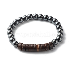 Synthetische Hämatit-Perlen-Stretch-Armbänder für Männer und Frauen&nbsp;BJEW-JB06768