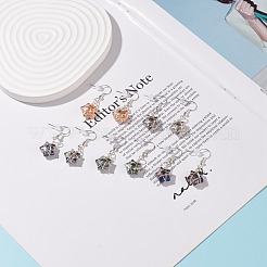 Aretes colgantes trenzados con estrella de vidrio&nbsp;EJEW-JE04952