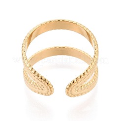 Anelli con polsino regolabile in acciaio inossidabile 304 con placcatura ionica (ip) per donna&nbsp;RJEW-N052-25G
