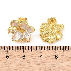 Fornituras de aretes de latón esmaltado&nbsp;KK-CBA58F9-01G-01