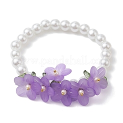 Set di braccialetti elasticizzati con perline di vetro da 6 pz. 6 colori&nbsp;BJEW-JB10042