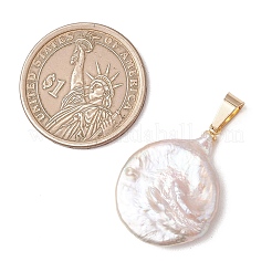 Anhänger aus natürlichen Barock-Keshi-Perlen mit Edelstahl-Schnappverschlüssen&nbsp;PALLOY-JF05101