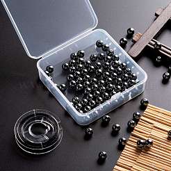 100 Stk. 8 mm nichtmagnetische synthetische Hämatit-Rundperlen&nbsp;DIY-LS0002-16