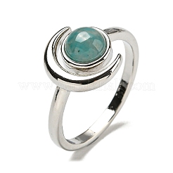 Verstellbare Ringe aus natürlichem Amazonit&nbsp;RJEW-K269-09P-10