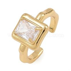 Offene Manschettenringe aus Messing mit Zirkonia/Glas&nbsp;RJEW-C158-05G